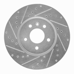 Buick CASCADA Brake Rotor (1) - Front Left - R1 Concepts - Drilled & Slotted - Silver - `14-`19